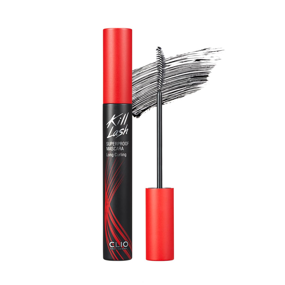 CLIO Kill Lash Mascara - Waterproof, Volumizing, Lengthening, Smudge-proof, Long-lasting with Curl Fix Formula, 0.24 fl oz