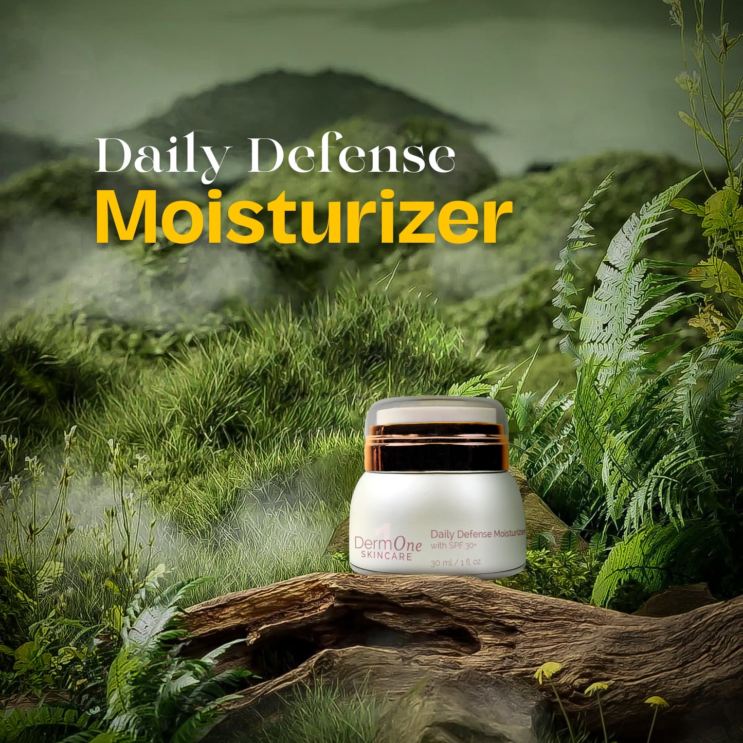 DermOne Daily Defense Moisturizer SPF 30 – Organic Broad Spectrum Sunscreen for All Skin Types