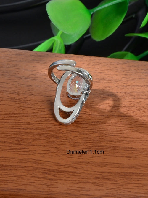 Crystal nail ring sparkling accents