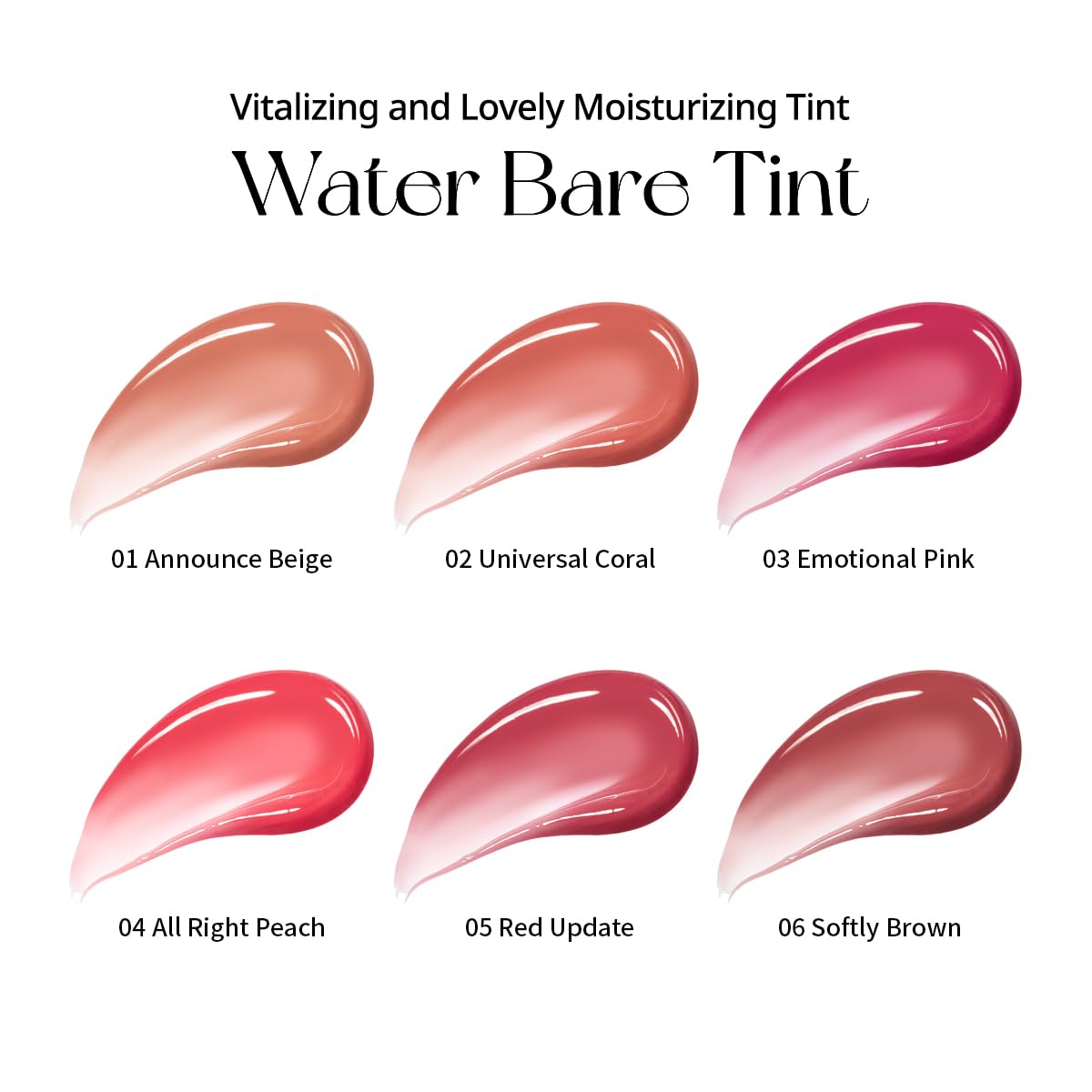 Peripera Water Bare Tint - Lip Tint, Lip Stain, Glowy Tint (005 RED UPDATE)