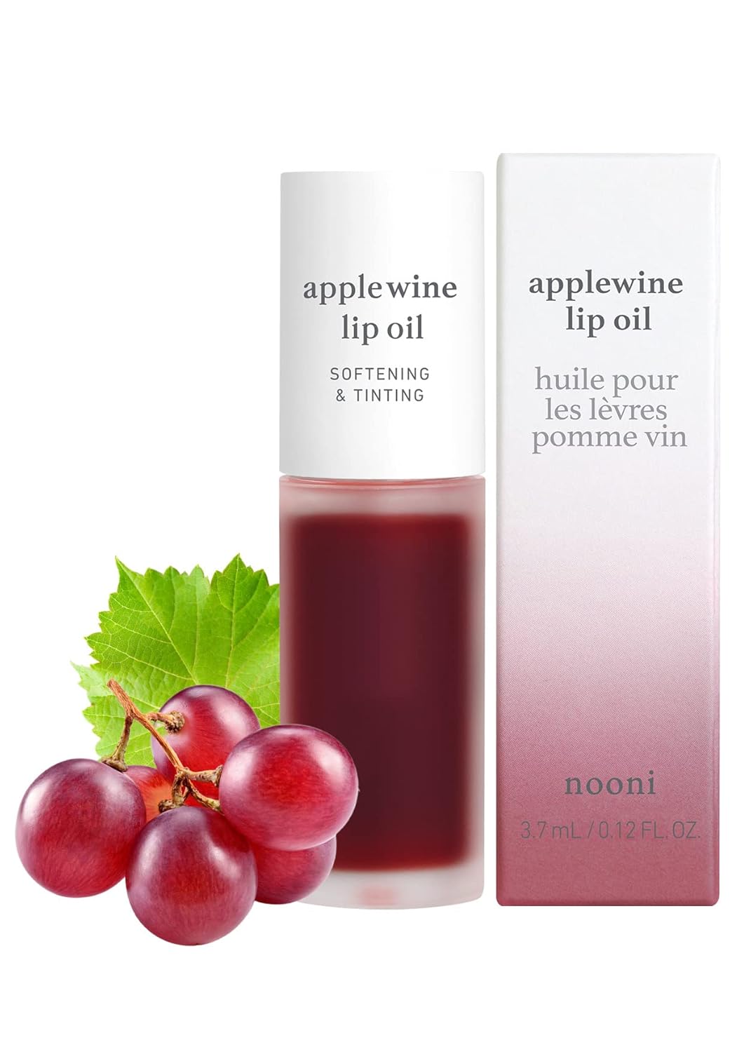 NOONI Korean Lip Oil - Applewine | Lip Stain, Long-Lasting, Moisturizing, Plumping, Revitalizing for Dry Lips