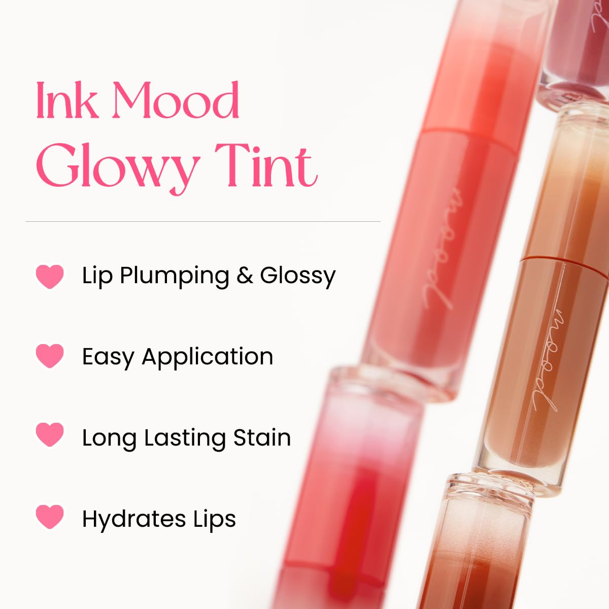 Peripera Ink Mood Glowy Tint, Lip-Plumping, Naturally Moisturizing