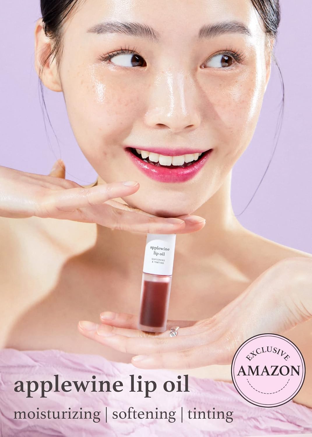 NOONI Korean Lip Oil - Applewine | Lip Stain, Long-Lasting, Moisturizing, Plumping, Revitalizing for Dry Lips