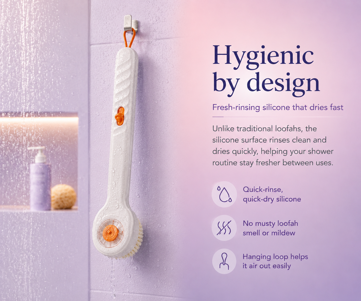 LatherReach bath brush soap dispenser