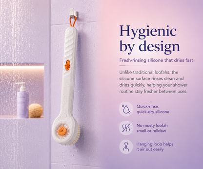 LatherReach bath brush soap dispenser