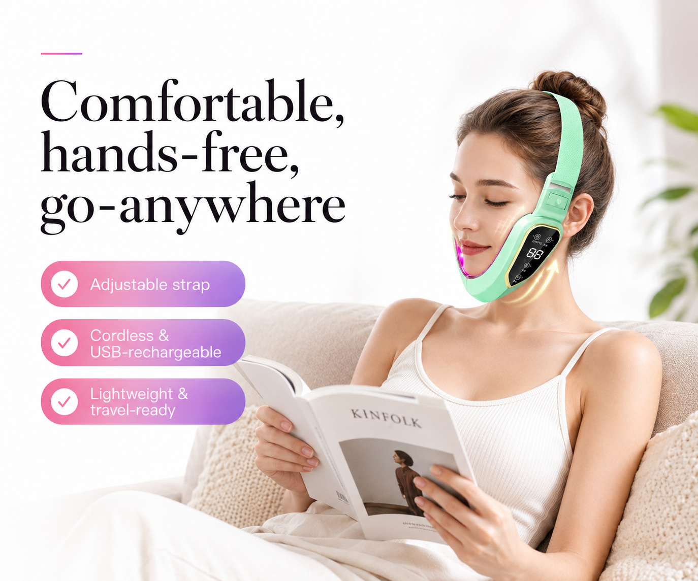 V-Face Lifting & Sculpting Device – LED Light Microvibration Facial Massager
