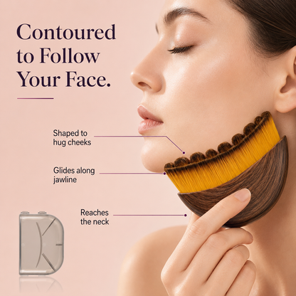 Lymphatic Drainage Contour Face Brush – De-Puffing & Sculpting Facial Massage Brush (2-Pack + Travel Case)