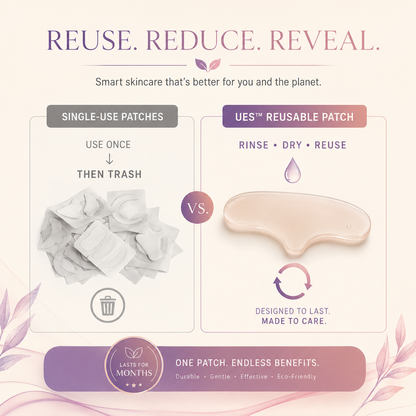 UES™ Reusable Silicone Neck, Chest and Face Smoothing Patches – Overnight Anti-Crease Patches for Tech Neck, Sleep Lines & Décolleté