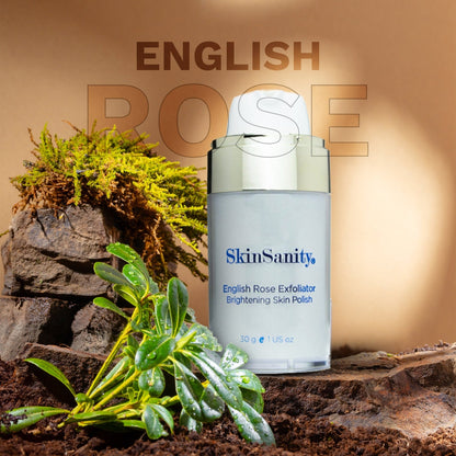 SkinSanity® English Rose Exfoliator – Brightening Face Scrub with Pearl & Rose Oil