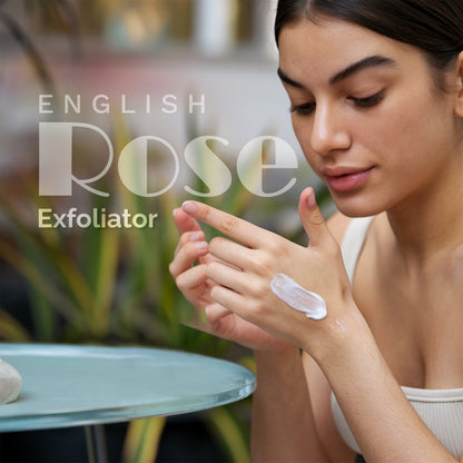 SkinSanity® English Rose Exfoliator – Brightening Face Scrub with Pearl & Rose Oil