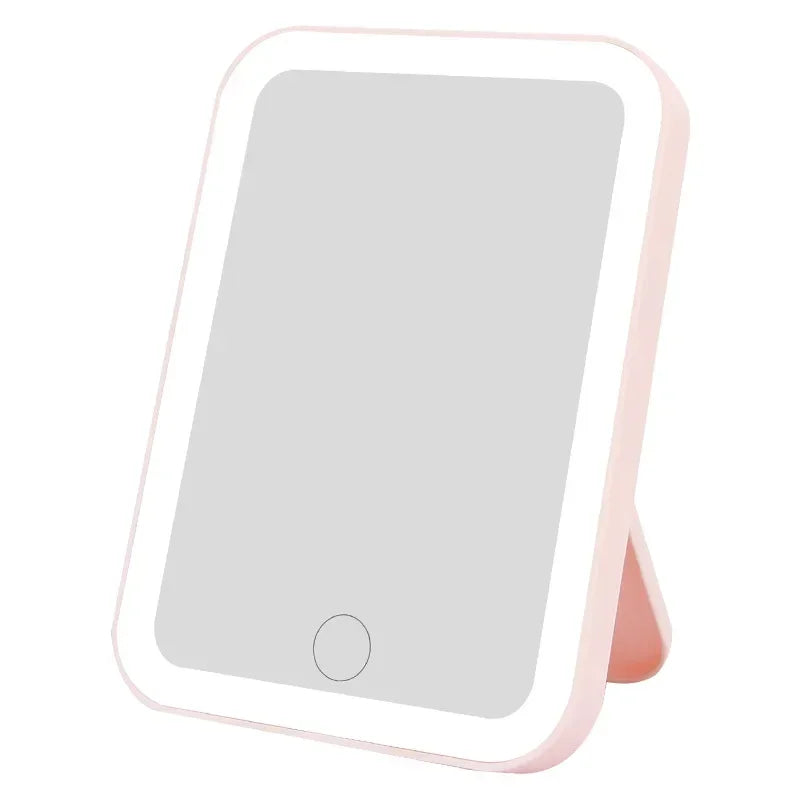 LED light-up beauty mirror features