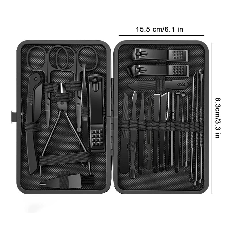 Manicure pedicure set in use