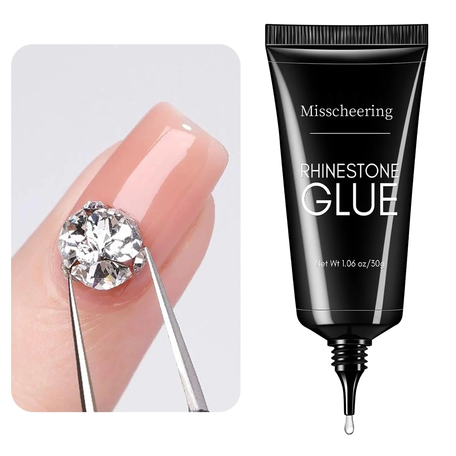 Nail rhinestone glue gel details