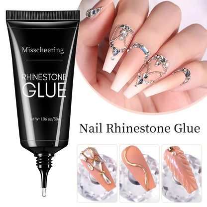 Super Strong Nail Rhinestone Glue Gel – UV Nail Glue for Nail Charms, Gems, Crystals & 3D Nail Art Decorations