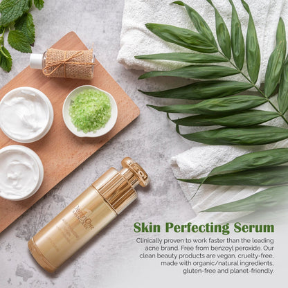 Derm #1 Skin Perfecting Serum with Prebiotics – Natural Acne & Rosacea Treatment