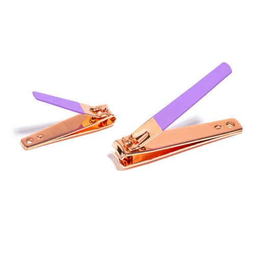 Rose gold nail clipper duo details