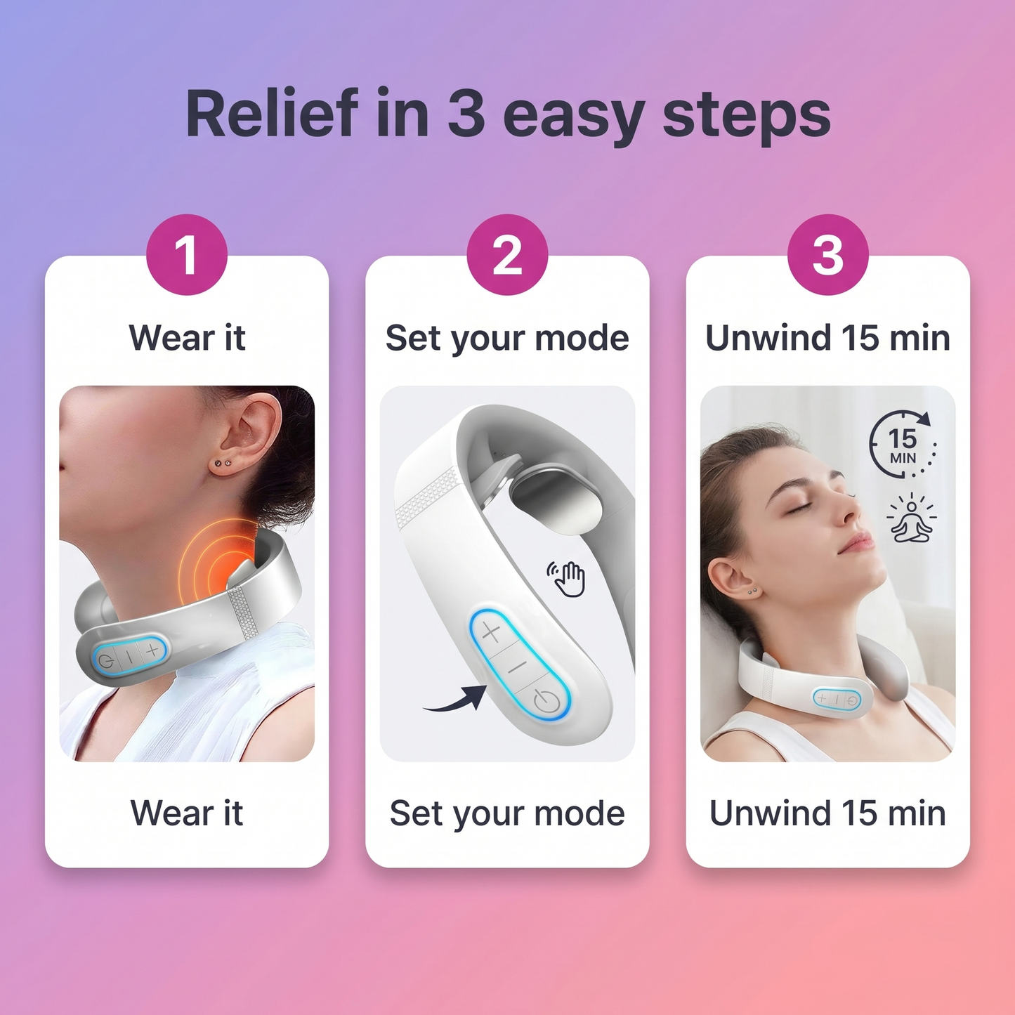 How to use the smart neck massager in 3 easy steps
